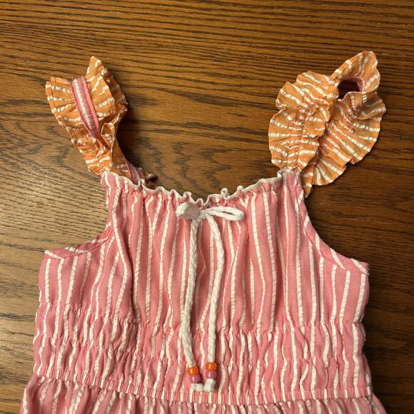 Jona Michelle Dress Size 8Y Pink Stripes Orange Tiered Sleeveless Summer‎ (4) - Picture 4 of 10